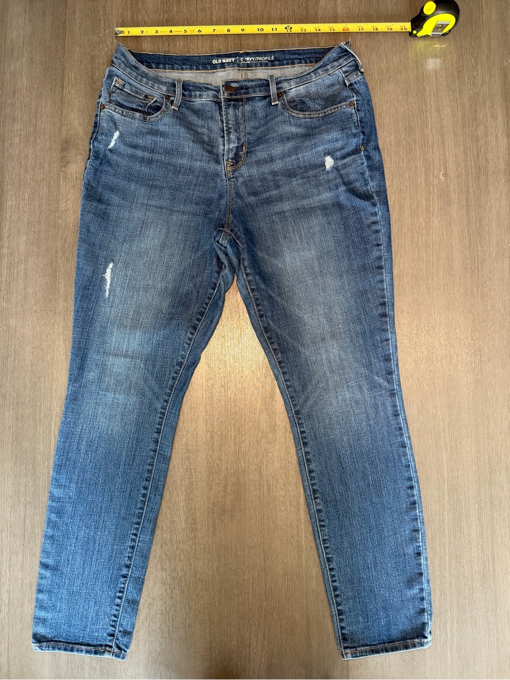 Old Navy Curvy Mid Rise Skinny Jeans Distressed Size 12
